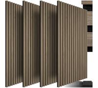TecTake® Set di 4 Pannelli Acustici Effetto Legno, Pannelli Fonoassorbenti Decorativi per Pareti, Pannelli Fonoassorbenti Soffitto, Pannelli Murali, Design Moderno - Rovere Scuro