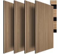 tectake® Set di 4 Pannelli Acustici Effetto Legno, Pannelli Fonoassorbenti Decorativi per Pareti, Set x4 Pannello Fonoassorbente Soffitto, 4 pz Pannello Murale, Design Moderno - Rovere