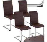 TecTake® Set di Sedie Sala da Pranzo, Schienale Ergonomico, Poltroncine in Similpelle Resistente, Sedie Sala da Pranzo Moderne Ideali per Cucina, Soggiorno e Camera da Letto - Marrone