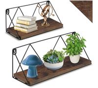 TecTake 800997 2 Mensole sospese Rockport, Pannello in truciolato effetto legno, Montaggio semplice (industriale scuro)