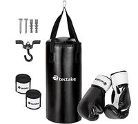 TecTake Set Sacco da Boxe Pugilato guantoni bendaggi incl. Gancio soffitto
