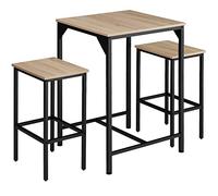 TecTake 800978 Set da bar Inverness, Robusti telai in acciaio, Piedi del tavolo regolabili in altezza (industriale chiaro)