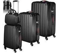 Set di Valigie 4 pz.Trolley Bagaglio Viaggio ABS Case Rotelle Acciaio Nuovo