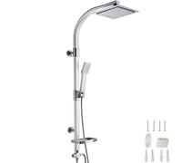 TecTake® Sistema Doccia a Pioggia con Doccetta Manuale, Soffione a Pioggia con 100 Ugelli, Tecnologia Anti-Calcare, Look Cromato, Montaggio Facile, Dimensioni 49x20x110 cm