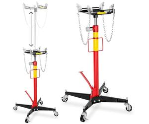 tectake® Sollevatore Idraulico per Motore, Sollevatore Cambio Auto, Carrello Officina Idraulico, Martinetto da Fossa, Supporto Regolabile, Ruote con Freno, Utensile Officina, 500 Kg, 38 Kg - Rosso