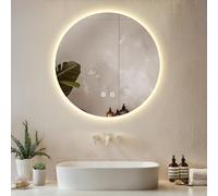 TecTake® Specchio bagno a LED Clara, specchio da parete retroilluminato, specchiera bagno con luce, antiappannamento, led bagno, smart led mirror, colore 3000-6000K - Rotondo - 60 x 60 cm