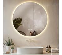 tectake® Specchio bagno a LED Clara, specchio da parete retroilluminato, specchiera bagno con luce, antiappannamento, design moderno, led bagno, smart led mirror - Rotondo - 80 x 80 cm