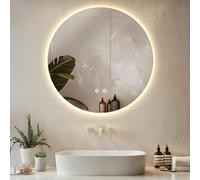 TecTake® Specchio bagno a LED Clara, specchio da parete retroilluminato, specchiera bagno con luce, antiappannamento, design moderno, led bagno, smart led mirror - Rotondo - 70 x 70 cm