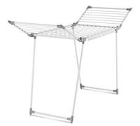 tectake® Stendino Salvaspazio Life, Stendibiancheria 18 m stenditura, Stendipanni pieghevole, 25 barre e 2 supporti per piccoli capi, in acciaio, piedini antigraffio, spazio per 54 articoli - Bianco