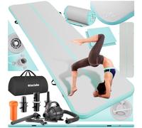 tectake® Tappetino Gonfiabile per Allenamento, Fitness, Materasso Gonfiabile con Pompa Elettrica, 4 Maniglie, Borsa per Trasporto, Kit di Riparazione, PVC Idrorepellente