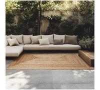 tectake® Tappeto Intrecciato 160x230 cm, Tappeto Salotto, Ideale per Interni Esterni, per Soggiorno, Camera da Letto, Bagno, Stile Boho-Chic Bohémien, Resistente a Intemperie - Juta Tessuto a Mano