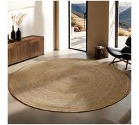 TecTake Tappeto rotondo in iuta intrecciato a mano, stile boho, realizzato in fibre naturali e resistenti, anallergico e facile da pulire, ideale per soggiorno