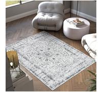 tectake® Tappeto Salotto, Tappeto Orientale, Tappeto Pelo Corto, Tappeto Salotto Vintage Design Elegante, Tappeto Lavabile in Lavatrice, Ideale per Sala da Pranzo, Camera da Letto e Studio- 120x170 cm