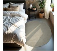 TecTake® Tappeto Salotto, Tappeto Pelo Corto, Tappeti Salotto Design Elegante, Tappetino morbido Lavabile in Lavatrice, Ideale per Sala da Pranzo, Camera da Letto, Studio, Soggiorno - Sabbia - Ø 120cm