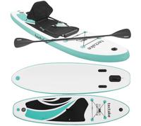 tectake® Tavola SUP Gonfiabile 288 cm, Sedile Kayak, 200 kg, Antiscivolo | Materiale Drop-Stitch, Supporto Fotocomera GoPro, Pagaia Alluminio, Sistema 3 Pinne, Pompa Zaino Inclusi
