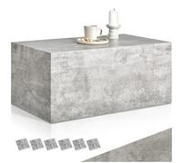 tectake®, tavolino da caffè, tavolino salotto, mobile sala basso, Tavolo divano, comodino, moderno, design minimalista, base con feltrini, tavolo soggiorno - Legno MDF Effetto Cemento, 90 x 50 x 40 cm