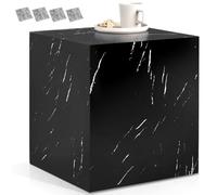 tectake®, tavolino da caffè, tavolino salotto, mobile sala basso, Tavolo divano, comodino, moderno, design minimalista, base con feltrini, tavolo salotto - Legno MDF Effetto Marmo Nero 45 x 45 x 50 cm