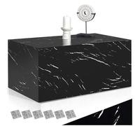 tectake®, tavolino da caffè, tavolino salotto, mobile sala basso, Tavolo divano, comodino, moderno, design minimalista, base con feltrini, tavolo salotto - Legno MDF Effetto Marmo Nero 90 x 50 x 40 cm