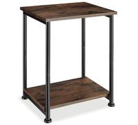 tectake® Tavolino da Divano 38,5x30x51,5cm, Tavolino da Letto 2 Ripiani, Piedini in Plastica, Ideale Comodino Camera da Letto, Mobiletto Soggiorno, Cameretta, Casa, Ufficio - Legno Industriale Scuro