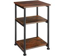 TecTake Tavolino Memphis, 3 ripiani, Piedi in plastica regolabili in altezza (industriale scuro)