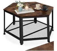 TecTake 800927 Tavolino da salotto Norwich, Piedi in plastica regolabili in altezza, Montaggio semplice (industrial scuro)