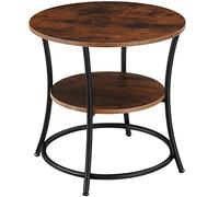 tectake 801004 Tavolino Saint Louis, Superfici di appoggio effetto legno, Stabile telaio in acciaio (industriale scuro)