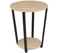 tectake® Tavolino Salotto Versatile 50x62,5cm, Tavolino da Salotto o Comodino 2 Ripiani, Tavolo Divano, Camera da Letto per Libri, PC, Arredamento Casa e Ufficio, Stile Industriale - Legno Chiaro