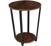 tectake® Tavolino Salotto Versatile 50x62,5cm, Tavolino da Salotto o Comodino 2 Ripiani, Tavolo Divano, Camera da Letto per Libri, PC, Arredamento Casa e Ufficio, Stile Industriale - Legno Scuro