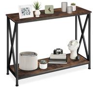TecTake 801129 Tavolo console Tacoma, Pannello in truciolato effetto legno, Robusto telaio in acciaio