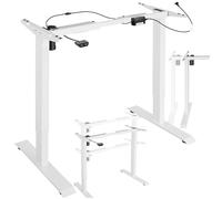tectake® Telaio per Scrivania con Regolazione Elettrica, Dimensioni Variabili 85-129x65x71-121cm, Elevata Stabilità, Telaio Scrivania Regolabile in Altezza, Potenza 52W, Portata 70kg - Bianco