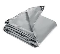 tectake® Telone Occhiellato Impermeabile, Telo Copertura Esterno, Copripiscina, Antipioggia, Tessuto Impermeabile PVC, Angoli Rinforzati, Resistente, Termostabile, Versatile - Grigio, 3x4 m
