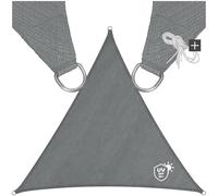 TecTake 800886 Tenda a Vela Solare Triangolare, Protezione Raggi UV, Telo da Sole + Set di funi di Tensione, Resistente e Traspirante, Giardino Terrazza, Grigio (Triangolare | 4 x 4 x 4 m | No.403890)