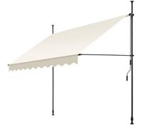 tectake® Tenda da Sole a Morsetto con Manovella, Altezza e Inclinazione Regolabile, Telo Impermeabile e Resistente ai Raggi UV, Ideale per Balcone e Terrazzo, 250x180cm - Beige