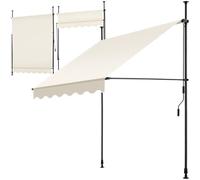tectake® Tenda da Sole a Morsetto con Manovella, Altezza e Inclinazione Regolabile, Telo Impermeabile e Resistente ai Raggi UV, Ideale per Balcone e Terrazzo, 150x180cm - Beige