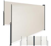tectake® Tenda da Sole per Esterno Laterale Doppia Estensibile, 600 x 200 x 9 cm, Parasole Retrattile, Frangivista Giardino e Terrazzo Privacy, Avvolgimento Automatico, Struttura in Acciaio - Beige