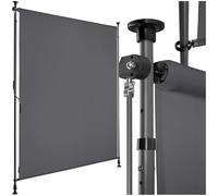 tectake® tenda da sole per esterno verticale, tende da sole per esterno frangivista balcone senza fori, con manovella, poliestere opaco, protezione UV, aste telescopiche - 120 x 310 cm, Nero