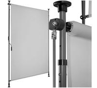 tectake® tenda da sole per esterno verticale, tende da sole per esterno frangivista balcone senza fori, con manovella, poliestere opaco, protezione UV, aste telescopiche - 100 x 310 cm, Grigio Chiaro