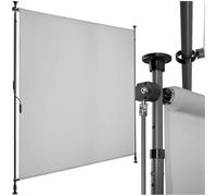 tectake® tenda da sole per esterno verticale, tende da sole per esterno frangivista balcone senza fori, con manovella, poliestere opaco, protezione UV, aste telescopiche - 150 x 310 cm, Grigio Chiaro