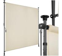 tectake® tenda da sole per esterno verticale, tende da sole per esterno frangivista balcone senza fori, con manovella, poliestere opaco, protezione UV, aste telescopiche - 150 x 310 cm, Beige