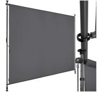 tectake® tenda da sole per esterno verticale, tende da sole per esterno frangivista balcone senza fori, con manovella, poliestere opaco, protezione UV, aste telescopiche - 200 x 310 cm, Nero