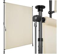 tectake® tenda da sole per esterno verticale, tende da sole per esterno frangivista balcone senza fori, con manovella, poliestere opaco, protezione UV, aste telescopiche - 120 x 310 cm, Beige