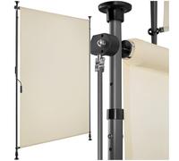 tectake® tenda da sole per esterno verticale, tende da sole per esterno frangivista balcone senza fori, con manovella, poliestere opaco, protezione UV, aste telescopiche - 100 x 310 cm, Beige