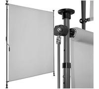 tectake® tenda da sole per esterno verticale, tende da sole per esterno frangivista balcone senza fori, con manovella, poliestere opaco, protezione UV, aste telescopiche - 120 x 310 cm, Grigio Chiaro