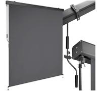tectake® tenda da sole verticale a rullo, con manovella, protezione UV, impermeabile, resistente al vento, frangivista balcone, terrazzo, fissaggio a parete, privacy - Nero, 160 x 250 cm