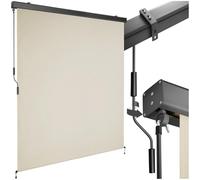tectake® tenda da sole verticale a rullo, con manovella, protezione UV, impermeabile, resistente al vento, frangivista balcone, terrazzo, fissaggio a parete, privacy - Beige, 160 x 250 cm