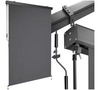 tectake® tenda da sole verticale a rullo, con manovella, protezione UV, impermeabile, resistente al vento, frangivista balcone, terrazzo, fissaggio a parete, privacy - Nero, 120 x 250 cm