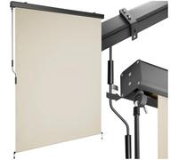 tectake® tenda da sole verticale a rullo, con manovella, protezione UV, impermeabile, resistente al vento, frangivista balcone, terrazzo, fissaggio a parete, privacy - Beige, 140 x 250 cm
