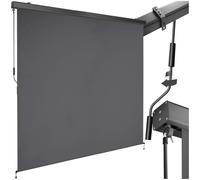 tectake® tenda da sole verticale a rullo, con manovella, protezione UV, impermeabile resistente al vento, frangivista balcone, terrazzo, fissaggio a parete, privacy - Nero, 200 x 250 cm