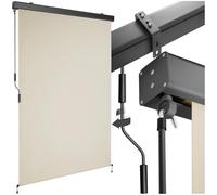 tectake® tenda da sole verticale a rullo, con manovella, protezione UV, impermeabile, resistente al vento, frangivista balcone, terrazzo, fissaggio a parete, privacy - Beige, 120 x 250 cm