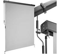 tectake® tenda da sole verticale a rullo, con manovella, protezione UV, impermeabile, resistente al vento, frangivista balcone, terrazzo, fissaggio a parete, privacy - Grigio Chiaro, 140 x 250 cm